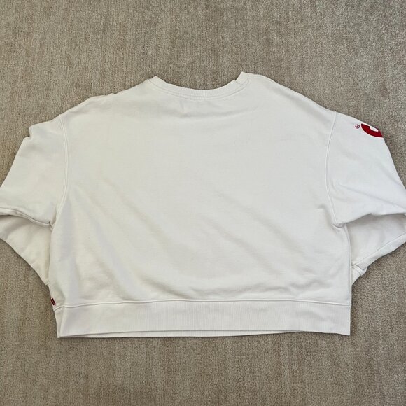 Levi’s Long Sleeve Sweatshirt XL White Red Spellout - Picture 4 of 11